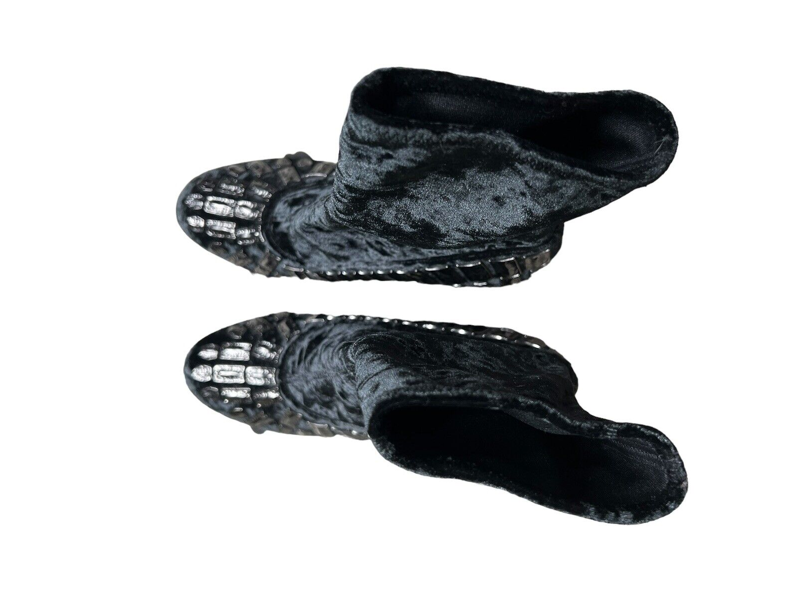 Samuele Failli Charcoal Studded Velvet Booties Size 37.5/6.5 New