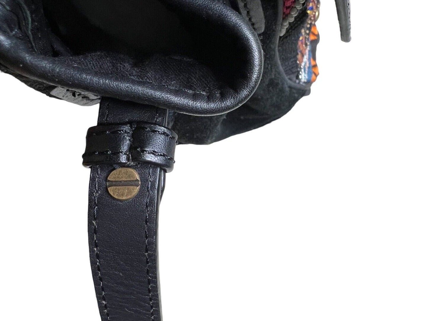 Sam Edelman  Leather & Suede Beaded Embroidered Studded Top Handle Cross Body