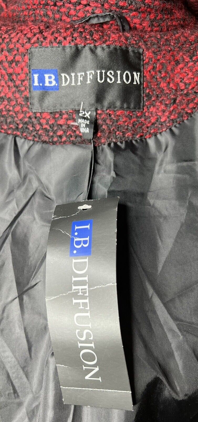 IB Diffusion Double Breasted 3/4 Length Poly Cotton Rayon Pea Coat Size 2X