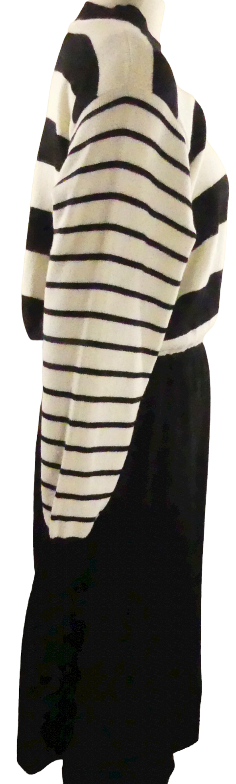 Schrader Knit Black & White Cotton & Rayon Dress Size M