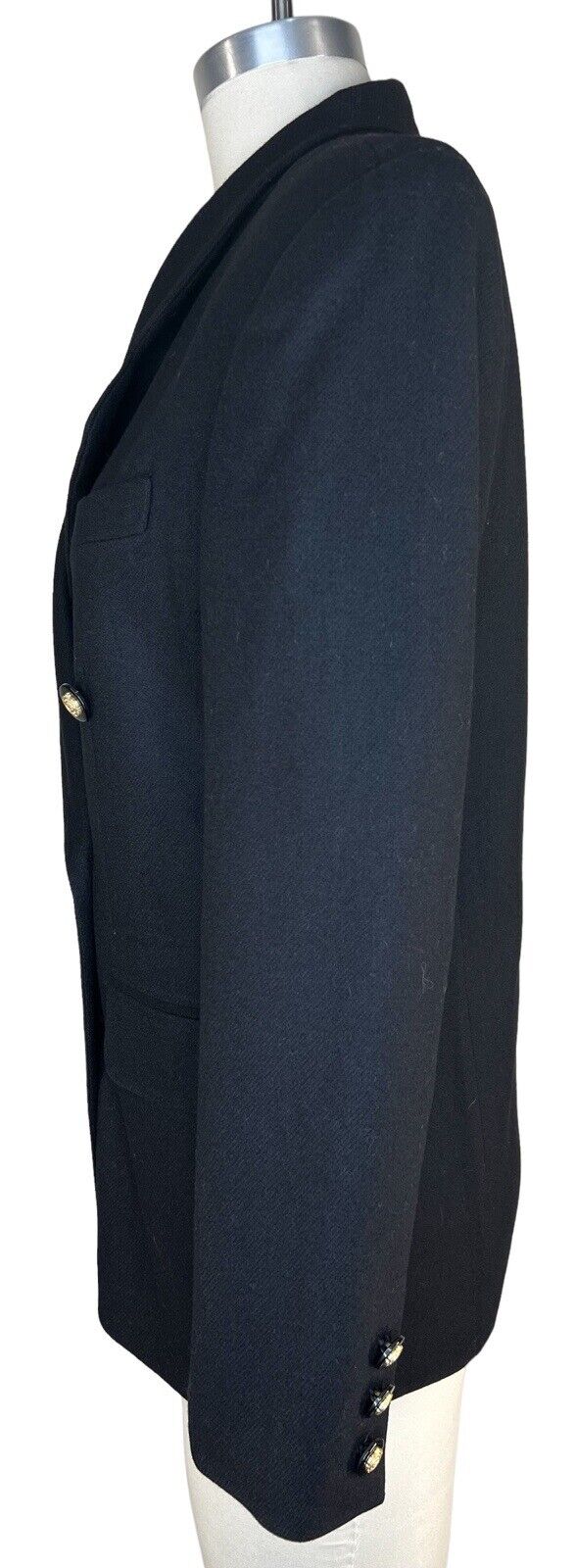 Norton McNaughton Black Wool Blazer Asymmetrical Lapel Size 8P