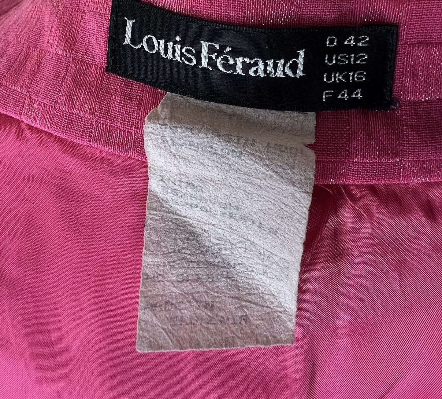 Louis Feraud Fuchsia Skirt Suit Gold Buttons Size 12