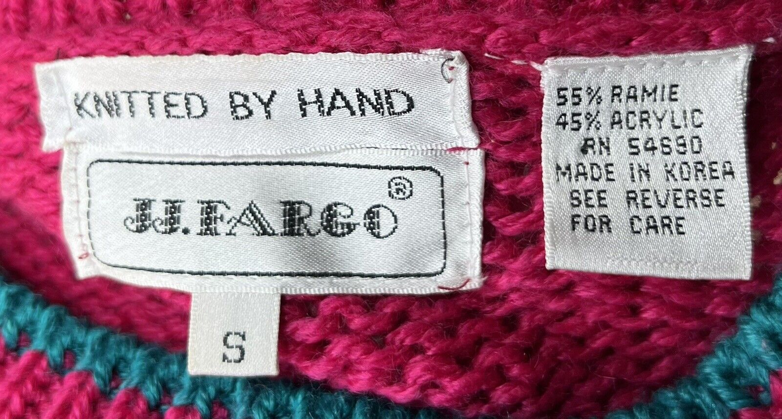 Women’s JJ Fargo Hand Knit Multicolored Beaded Sequins Pullover Sweater Size S