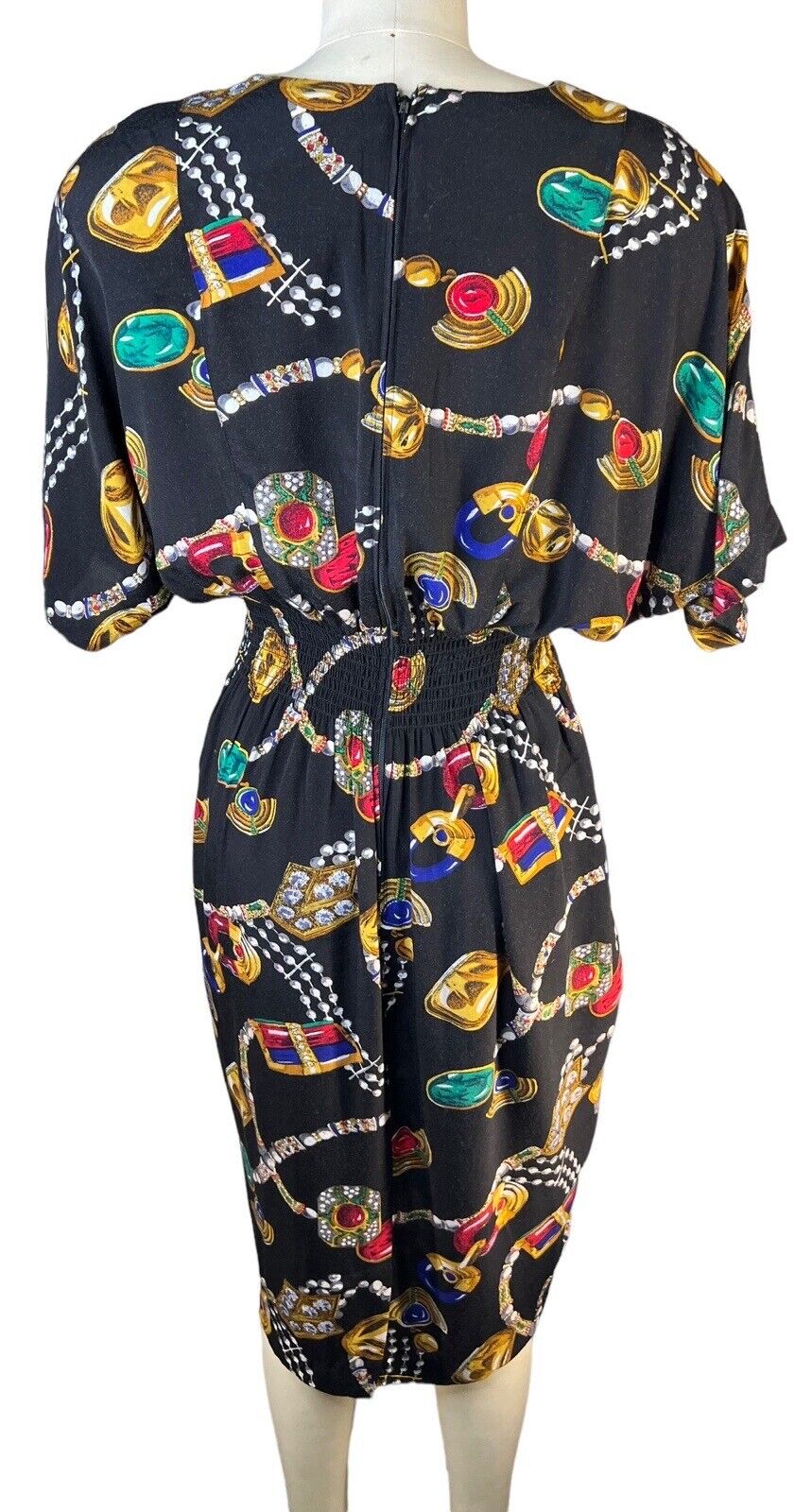 Karin Steven’s Gemstone Print Dolman Short Sleeved Pencil Midi Dress