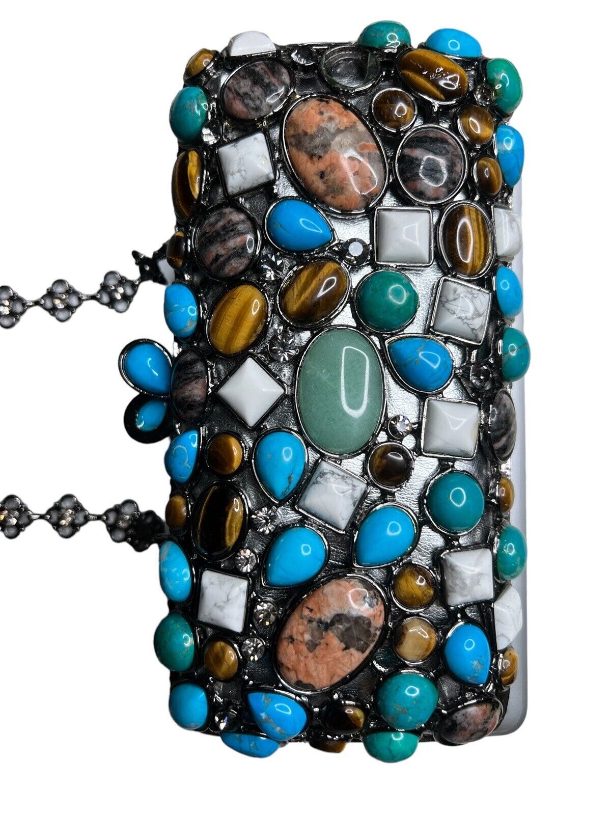 Wanderlust & Co Jeweled Precious Stone Encrusted Clutch