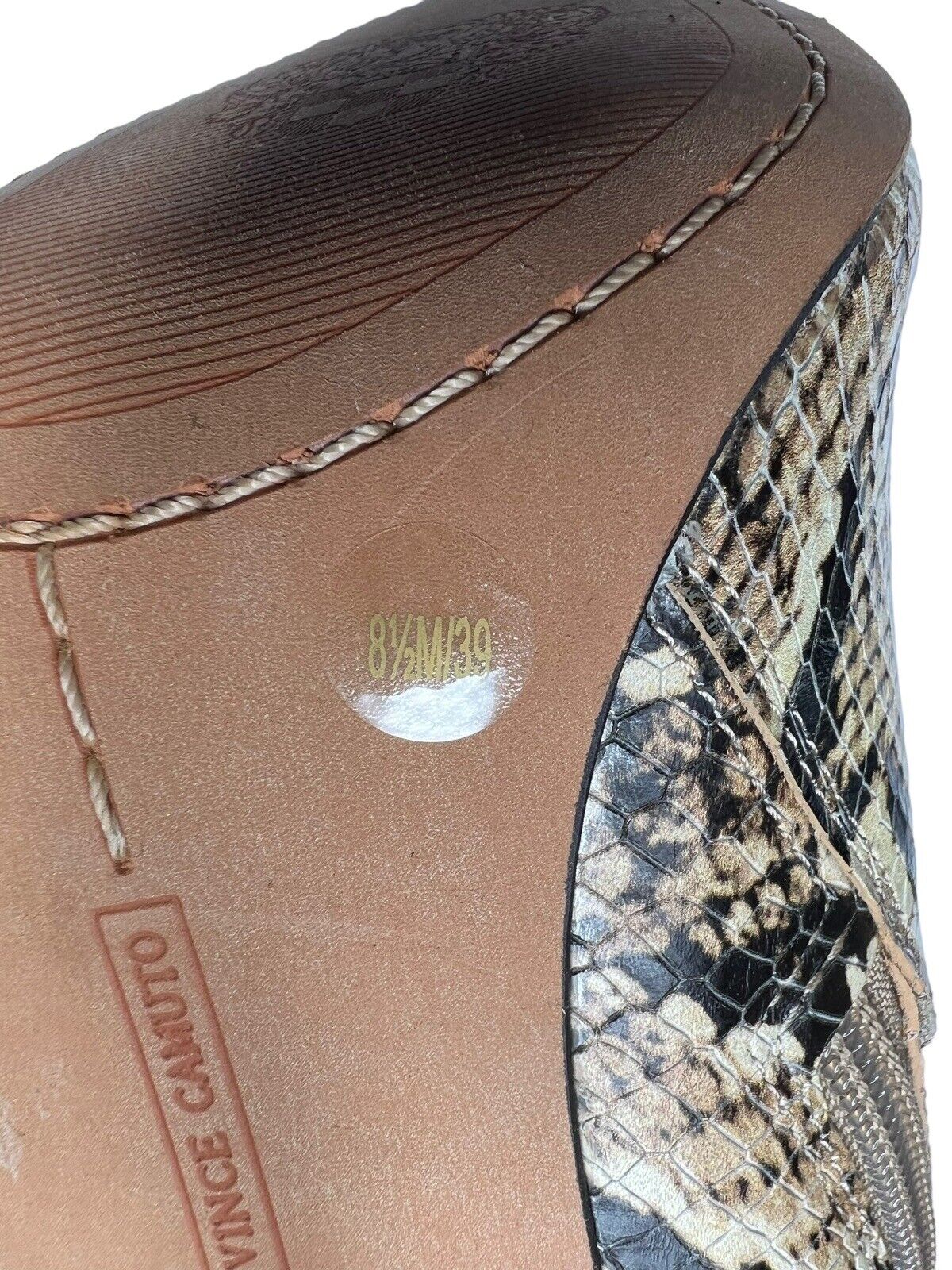 Vince Camuto Snakeskin Knee High 4 Inch Heel Leather Boots Size 8.5M