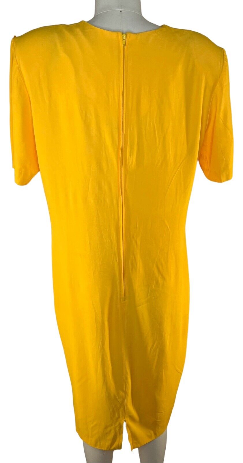 Ultra Dress New York Yellow MIDI Color block Pocket Flaps Size 14