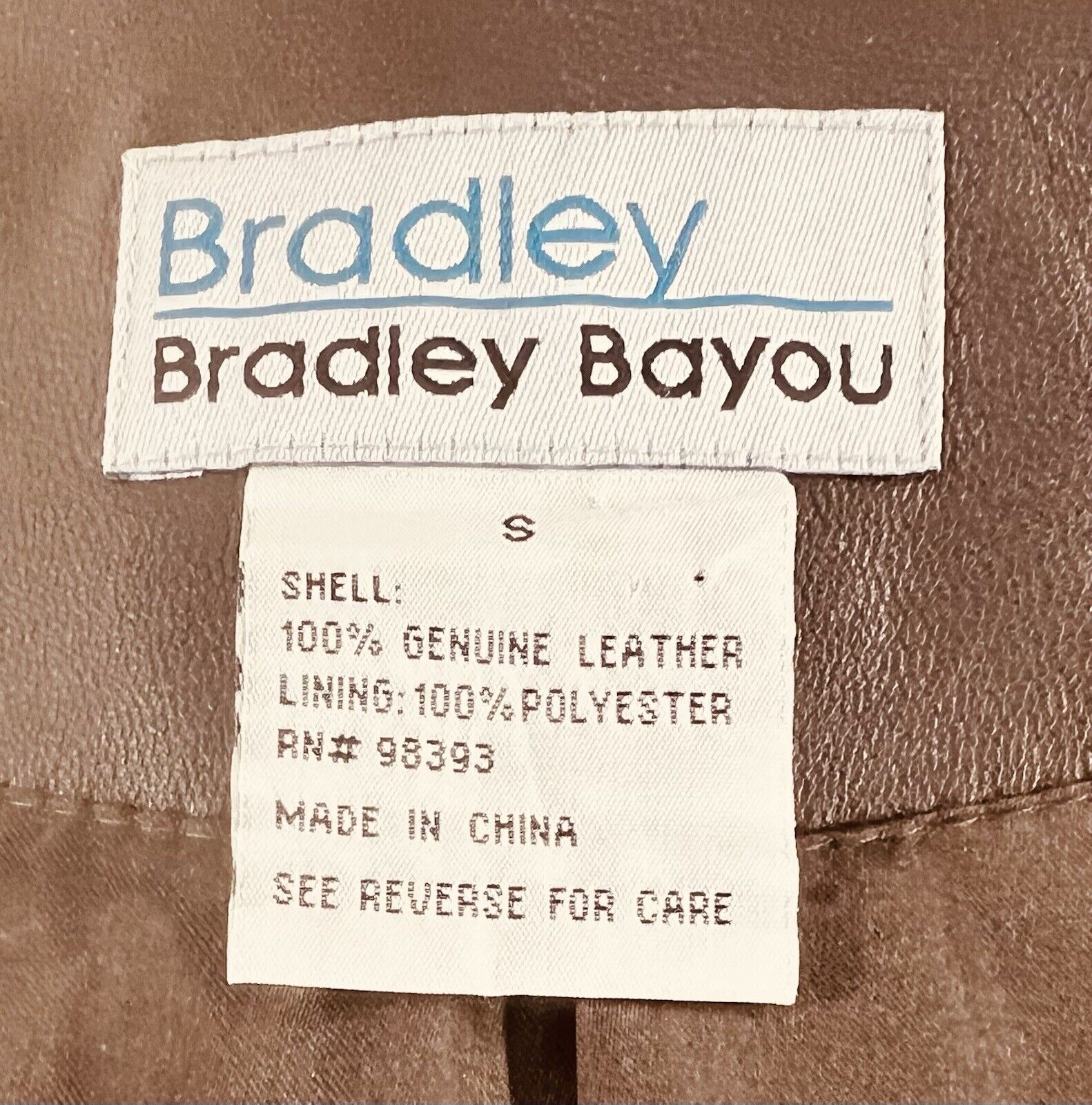 Bradley By Bradley Bayou Brown Leather Jacket Chain Trim