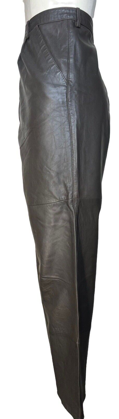 Comex Italian Soft Lambskin Brown Leather Trousers Size 46