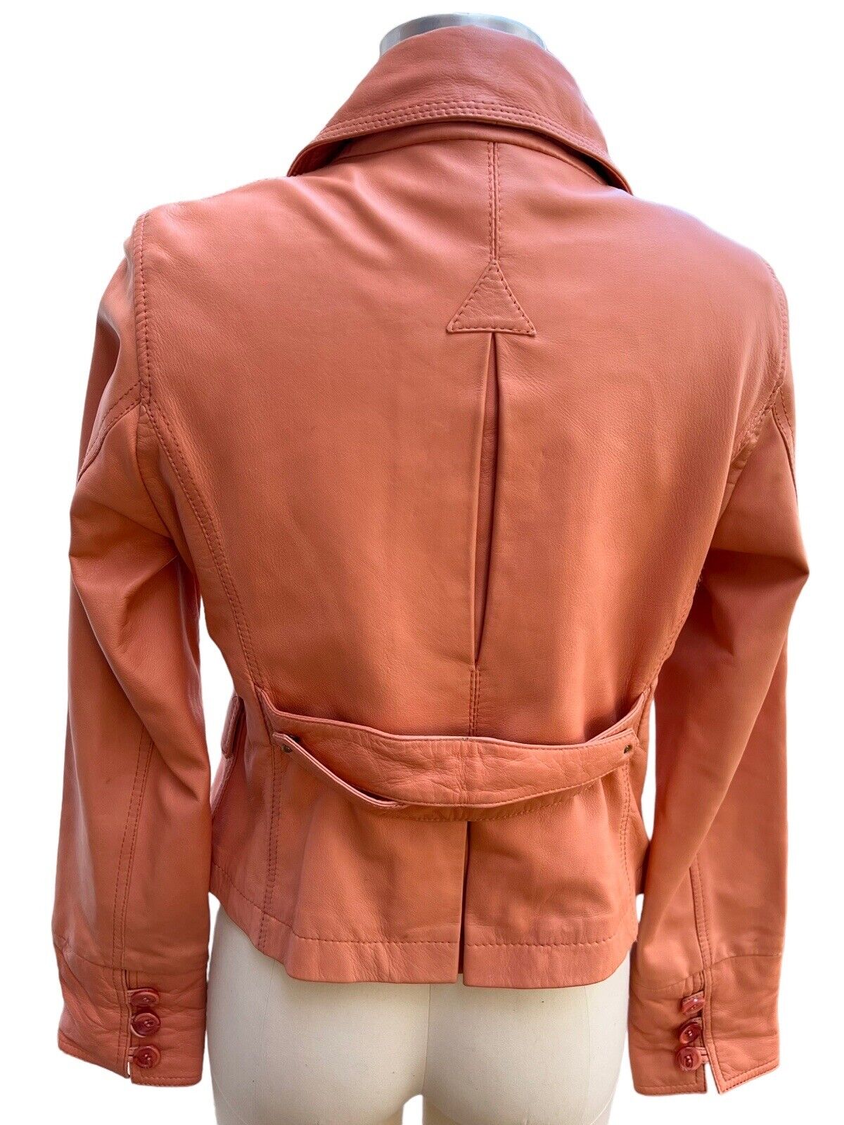 Wilson’s Coral Butter Soft Leather Short Jacket Pockets Size A