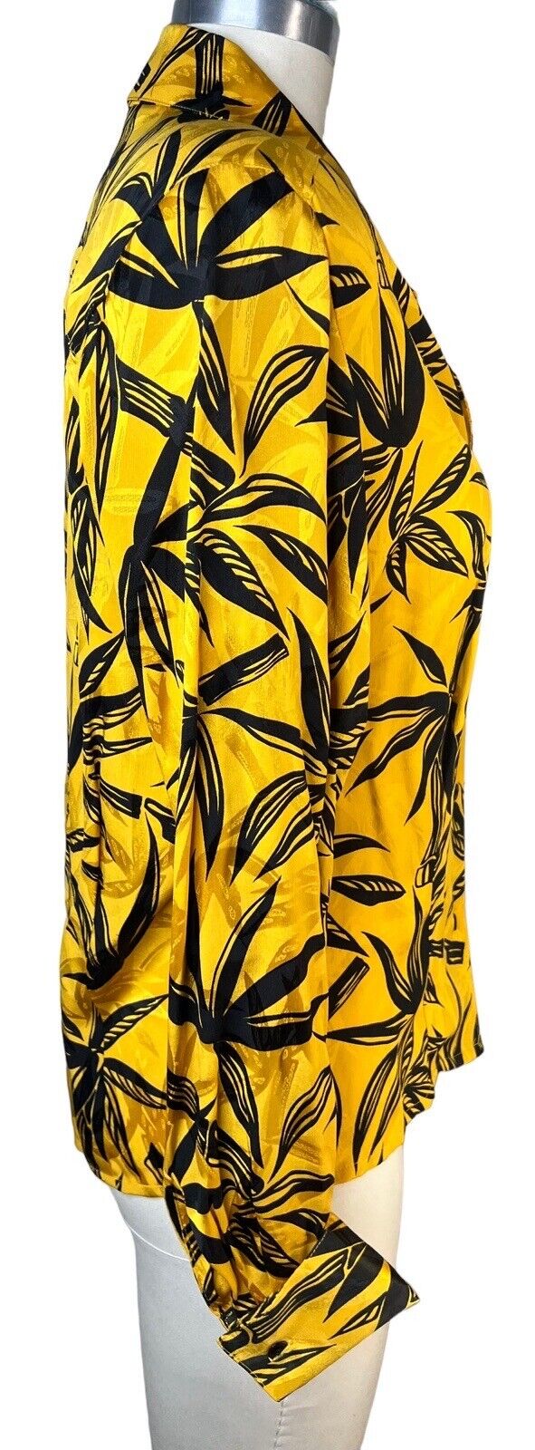 Women’s Hawaiian Floral Print Silk Tailored Blouse 