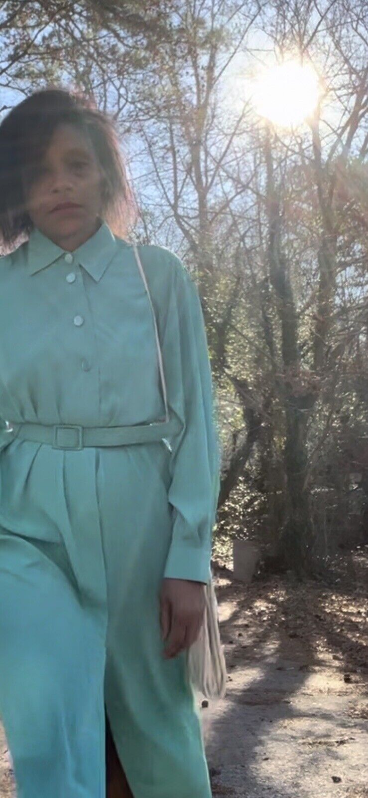 Schrader Teal Belted Shirt dress Size 10