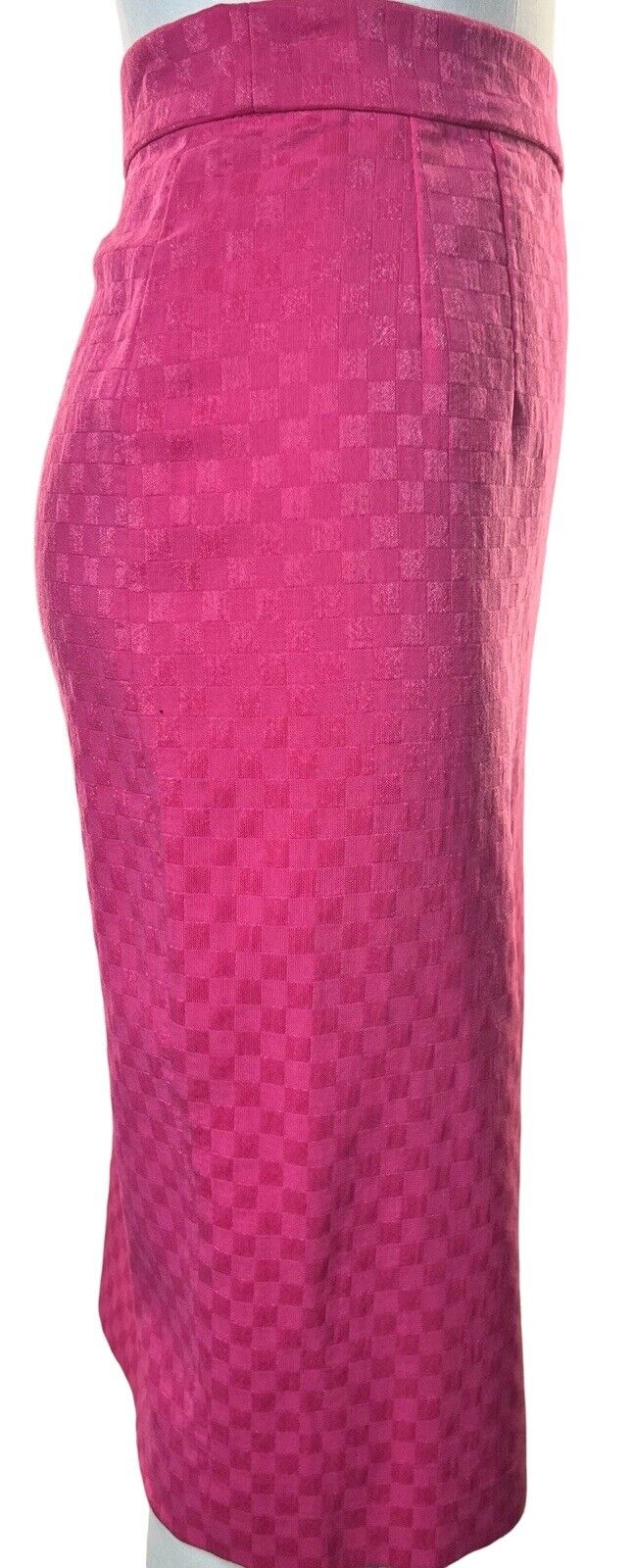 Louis Feraud Fuchsia Skirt Suit Gold Buttons Size 12
