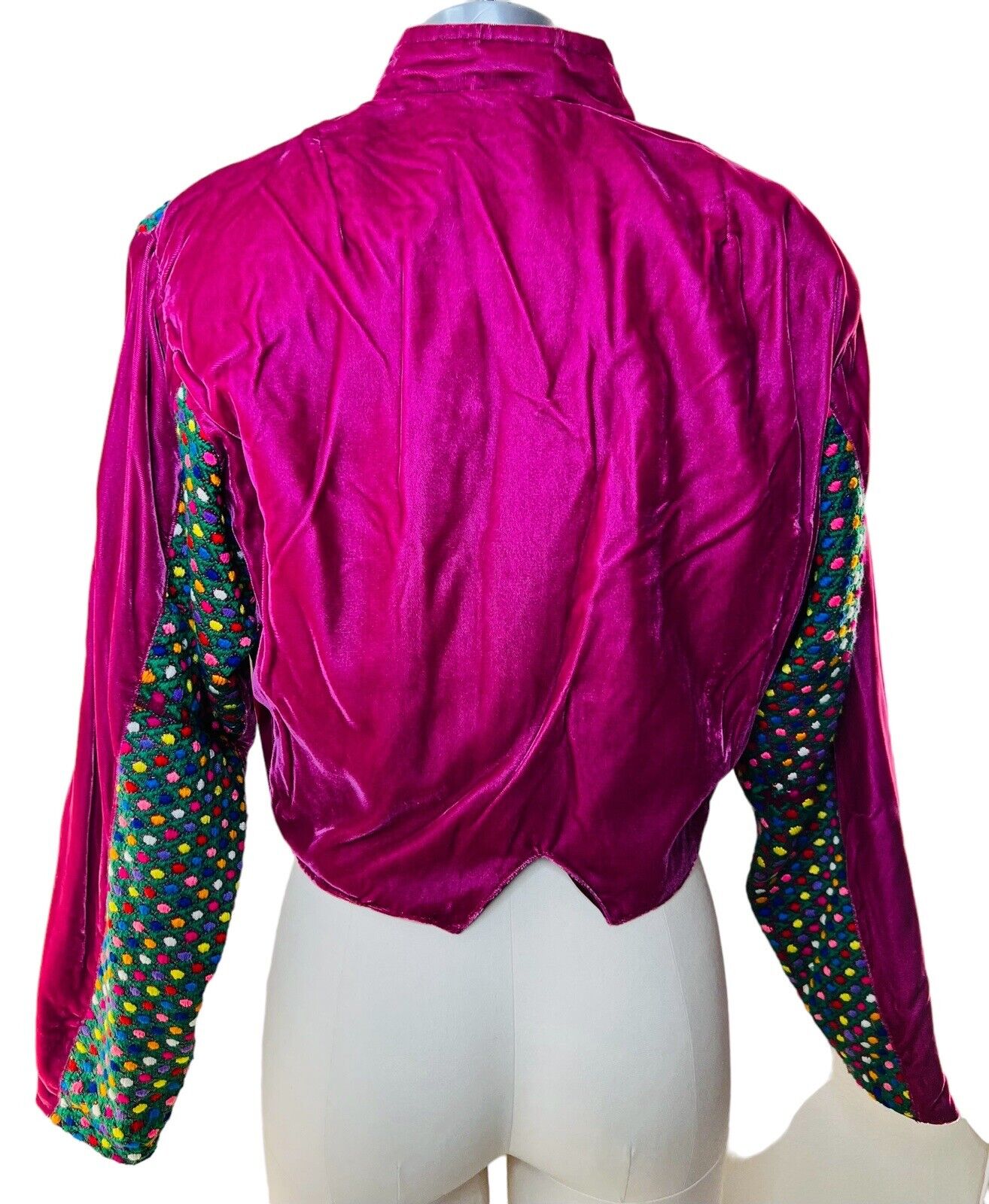 Beetroot Velour CAPRI-"O"N Guatemala Jacket With Embroidery Size Medium