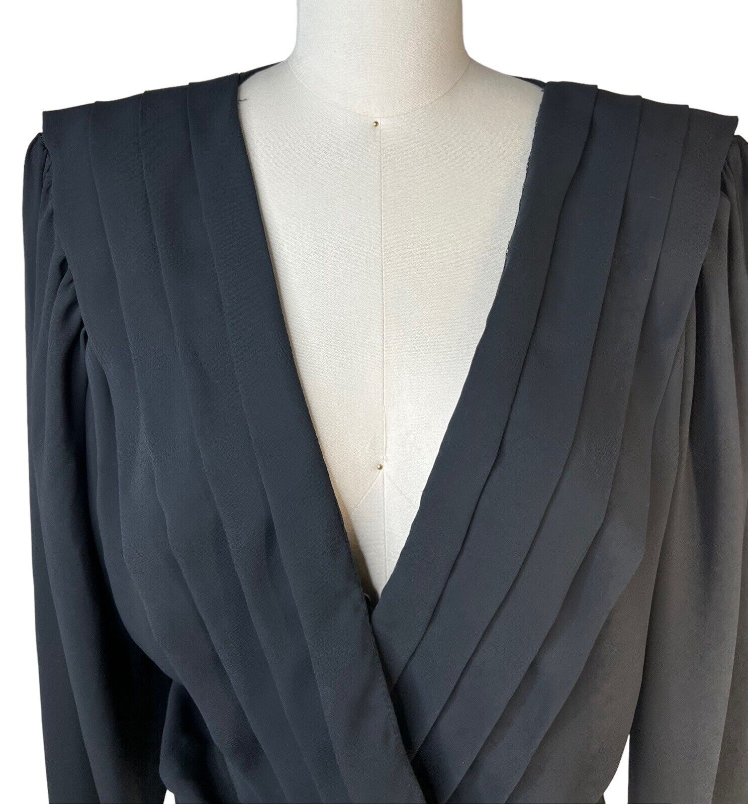 Women’s Ivey’s Thoroughbred Black Long Sleeved Pleated Blouse