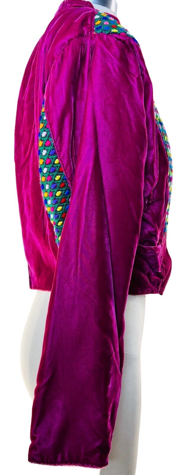 Beetroot Velour CAPRI-"O"N Guatemala Jacket With Embroidery Size Medium