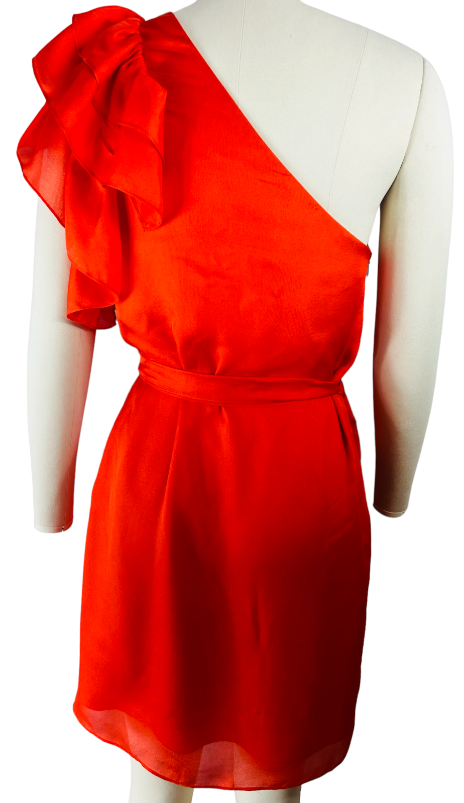 Milly of New York Silk Orange Assymetrical Halter Dress Size 6