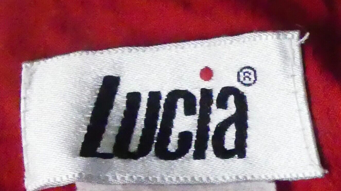 Lucia 1980s Detailed Red High Pleated Neck Blouse Size M