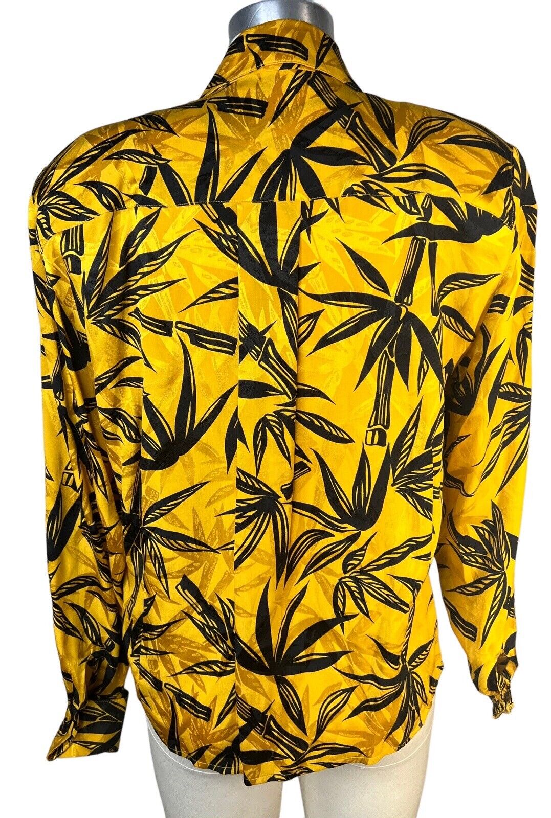 Women’s Hawaiian Floral Print Silk Tailored Blouse 