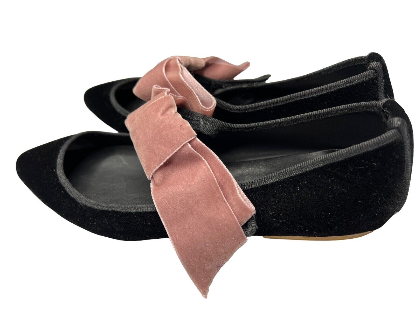 Gia Couture Black Velvet Ballet Flats New Size 40/9 US