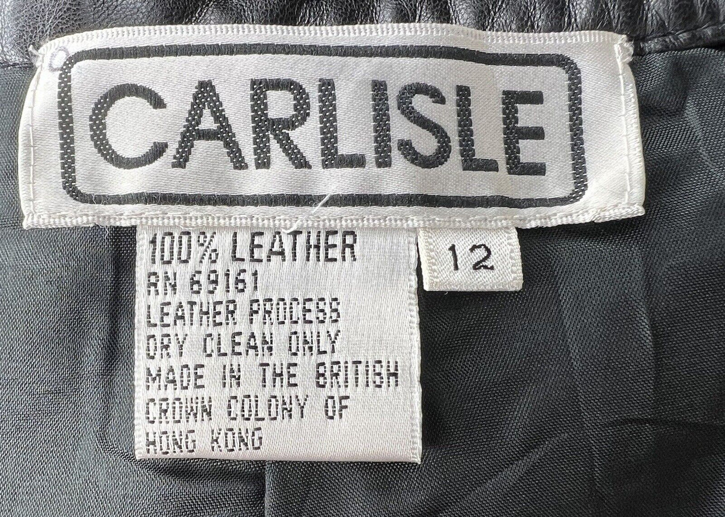 Women’s Black Leather Knee Length Straight Skirt Carlisle Size 12