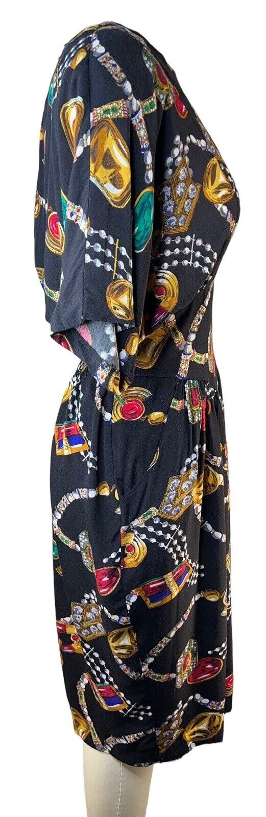 Karin Steven’s Gemstone Print Dolman Short Sleeved Pencil Midi Dress