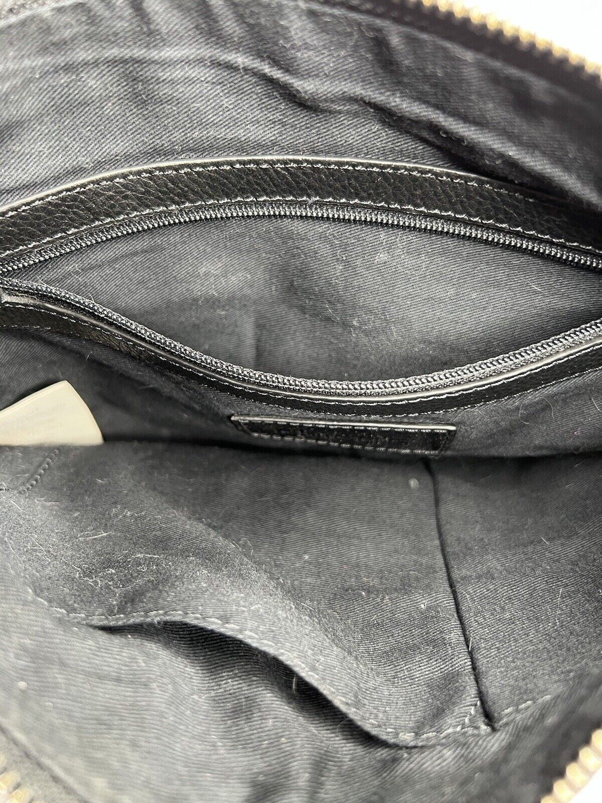 Chico’s Black Leather Clutch Leather Rose Beaded 