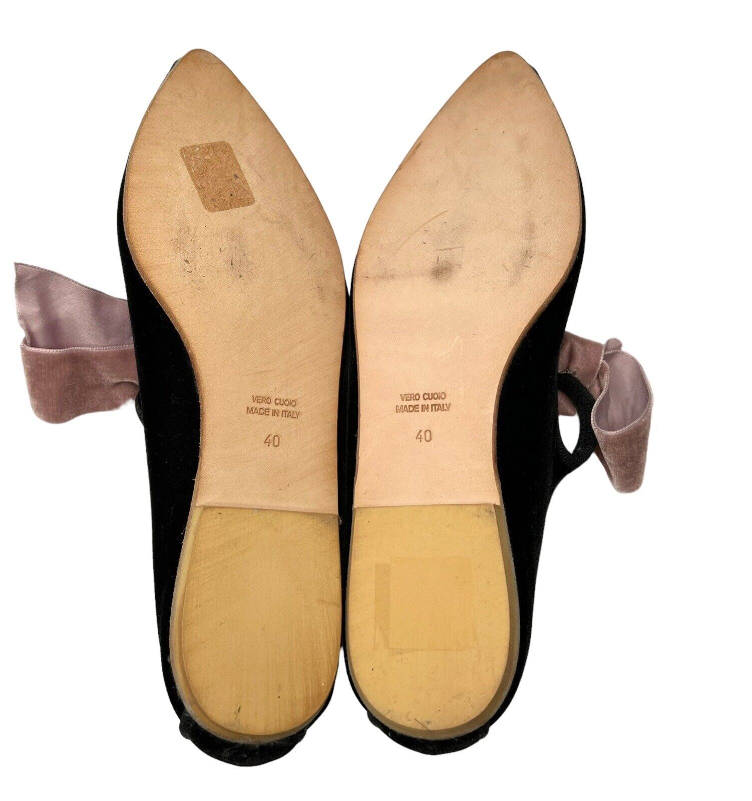 Gia Couture Black Velvet Ballet Flats New Size 40/9 US