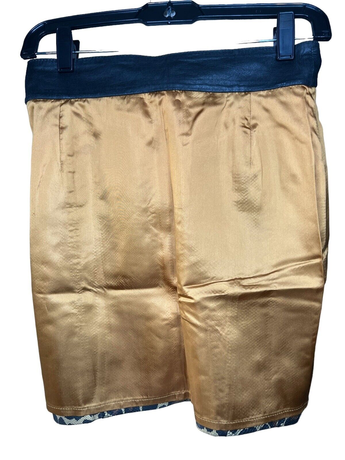 Vera Pelle Leopard Print Leather Mini Skirt Size 27