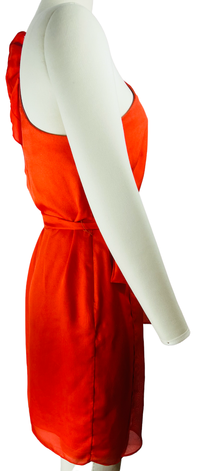 Milly of New York Silk Orange Assymetrical Halter Dress Size 6