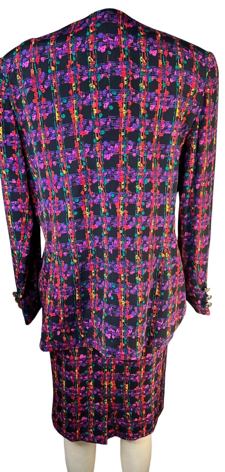 Tom Smith New York Abstract Checkerboard Asymmetric Silk Two-piece Suit Size 14