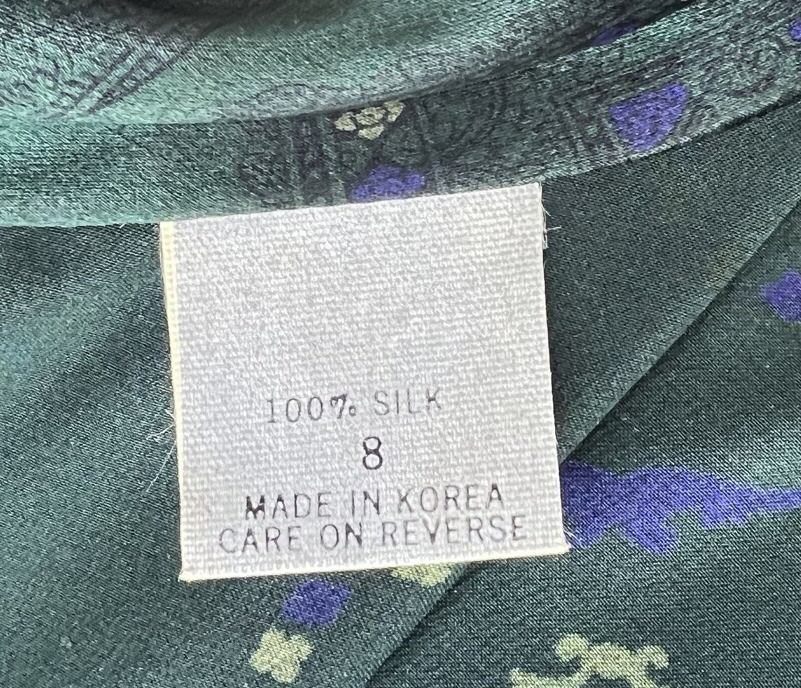Women’s Tahari Green Silk High Neck Long-sleeved Pleated Blouse