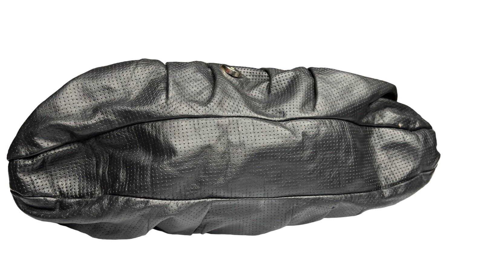 Black Snakeskin Leather Tortoise Shell Fringe Snap Closure Medium Clutch