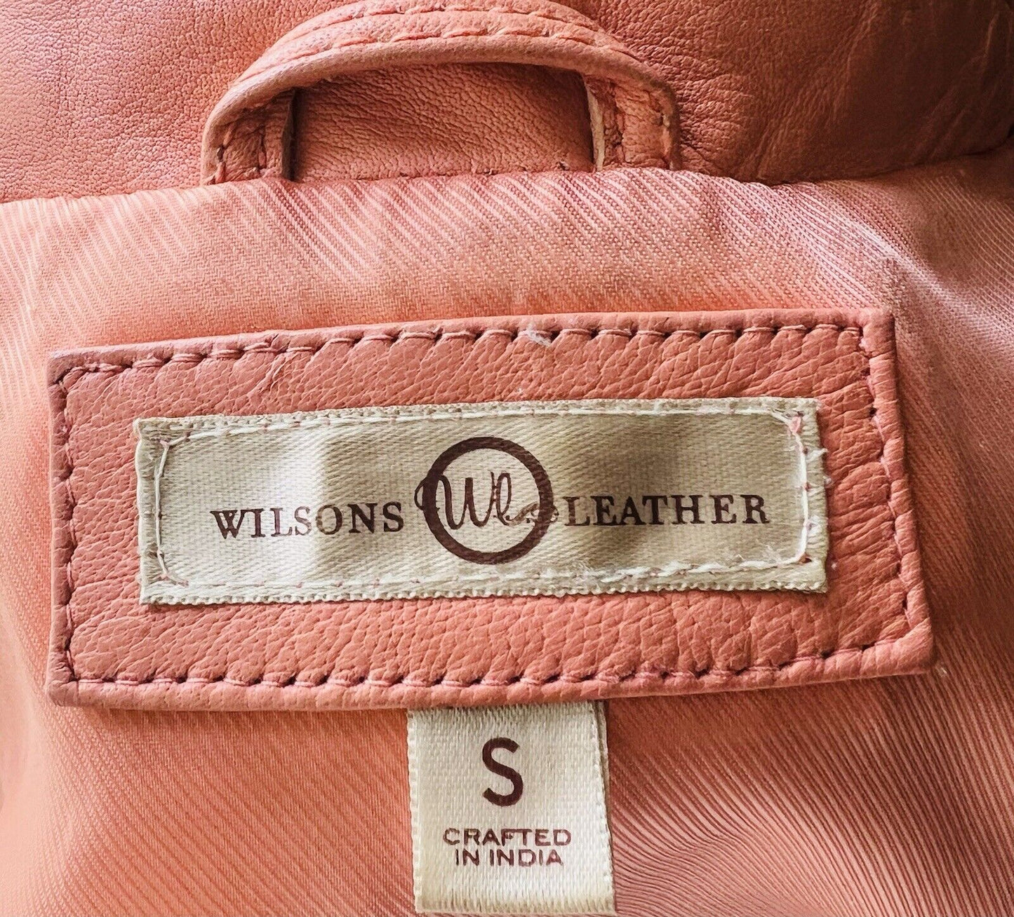 Wilson’s Coral Butter Soft Leather Short Jacket Pockets Size A