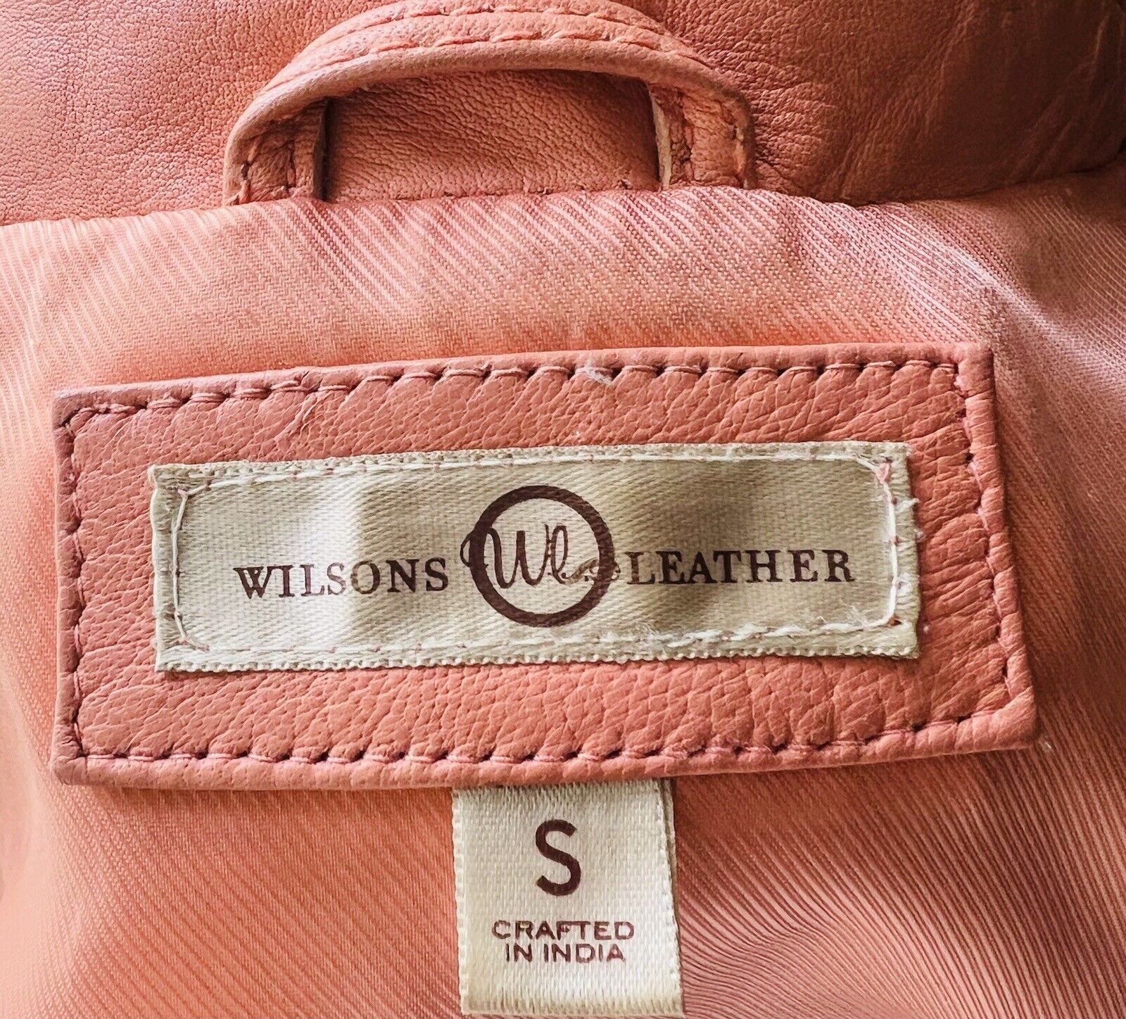 Wilson’s Coral Butter Soft Leather Short Jacket Pockets Size A