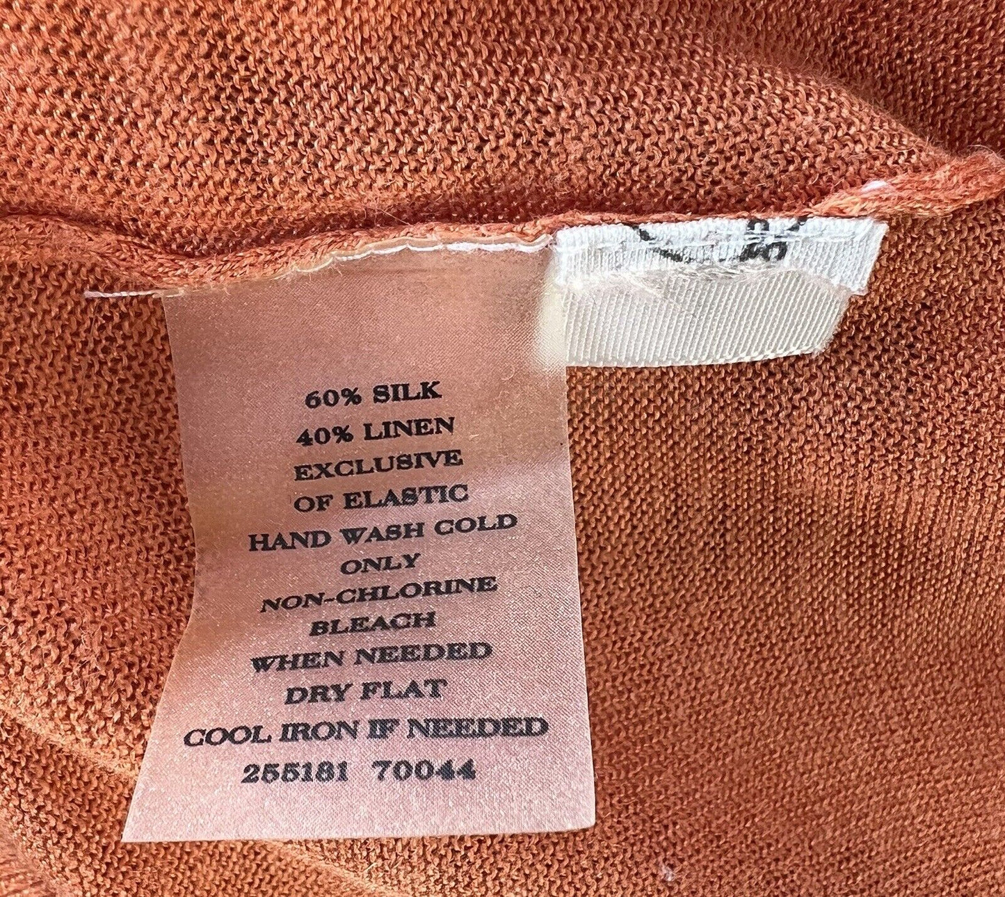 Ann Taylor Women’s Deep Coral Silk Linen Long-sleeved Cardigan Size Medium 