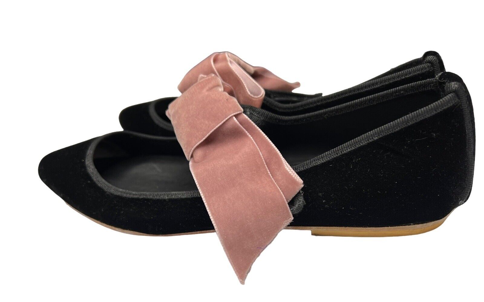 Gia Couture Black Velvet Ballet Flats New Size 40/9 US