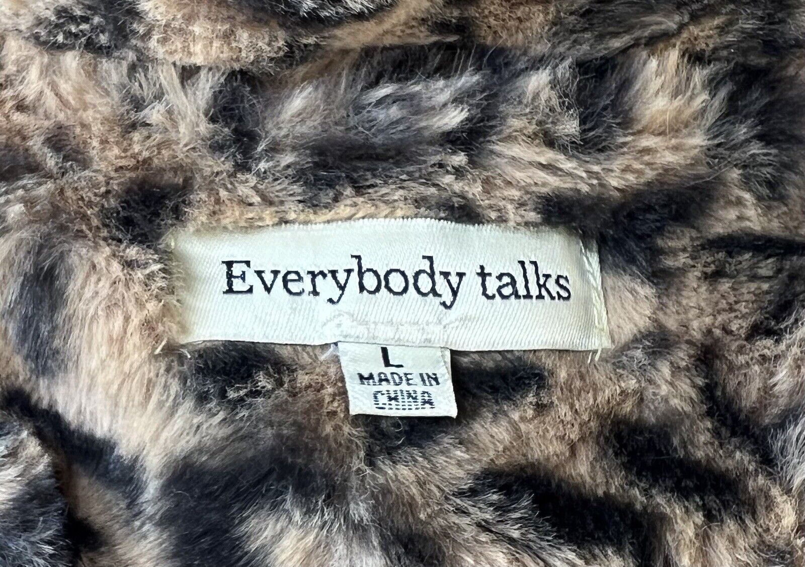Everybody Talks Plush Faux Fur Leopard Print Short Jacket Size Large