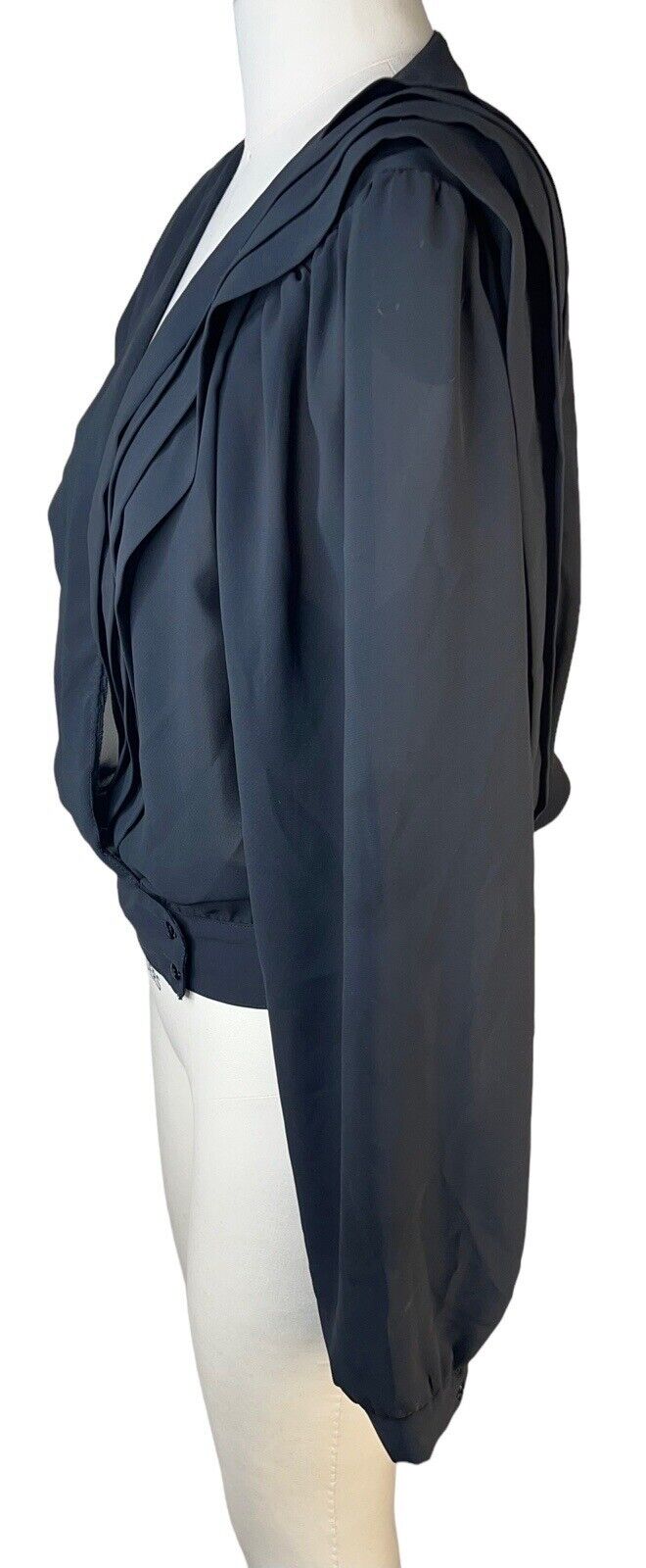 Women’s Ivey’s Thoroughbred Black Long Sleeved Pleated Blouse