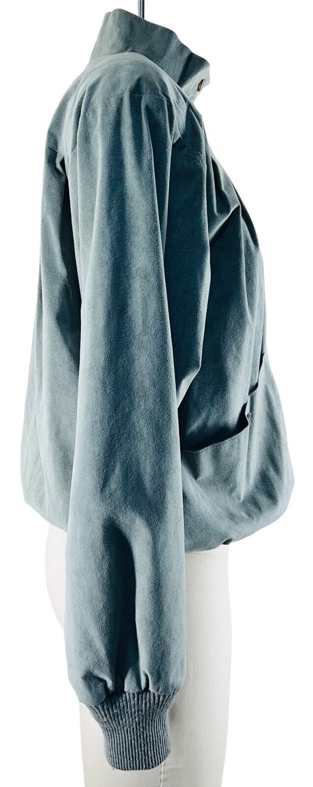 Jessica Grey Faux Suede Sage Bomber Jacket Size S