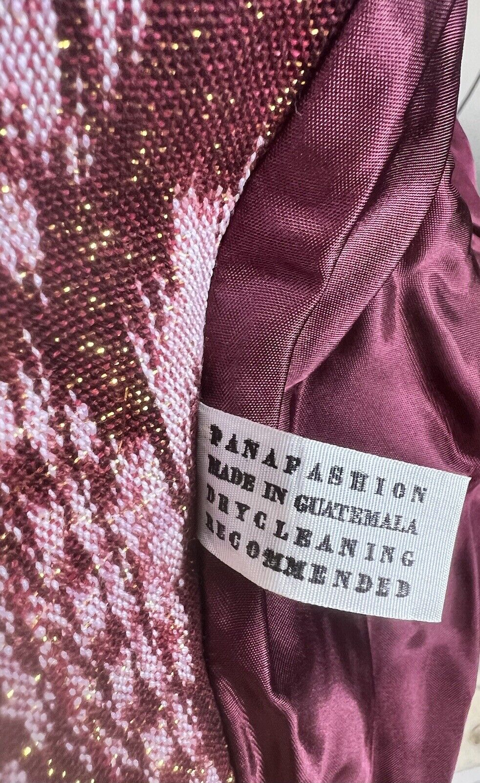 Beetroot Velour CAPRI-"O"N Guatemala Jacket With Embroidery Size Medium