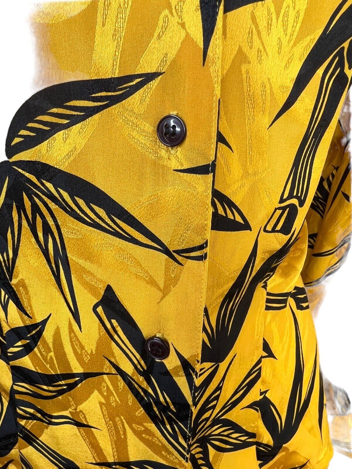 Women’s Hawaiian Floral Print Silk Tailored Blouse 