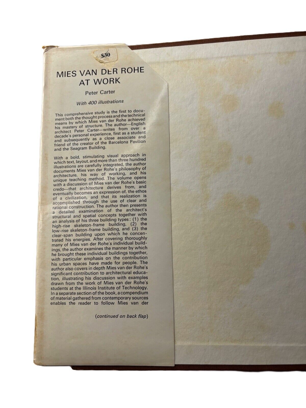Mies van der Rohe at work Hardcover