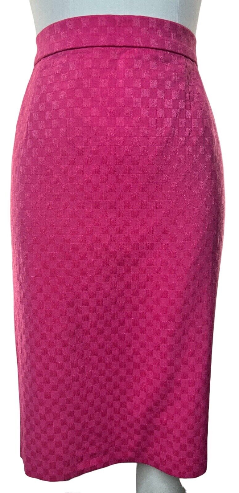 Louis Feraud Fuchsia Skirt Suit Gold Buttons Size 12
