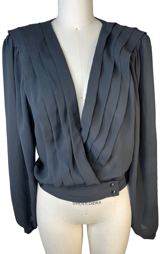 Women’s Ivey’s Thoroughbred Black Long Sleeved Pleated Blouse
