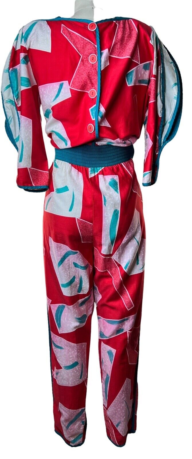 Rare Jeanne Marc Montaldo’s Colorful Designer Jumpsuit Size Medium