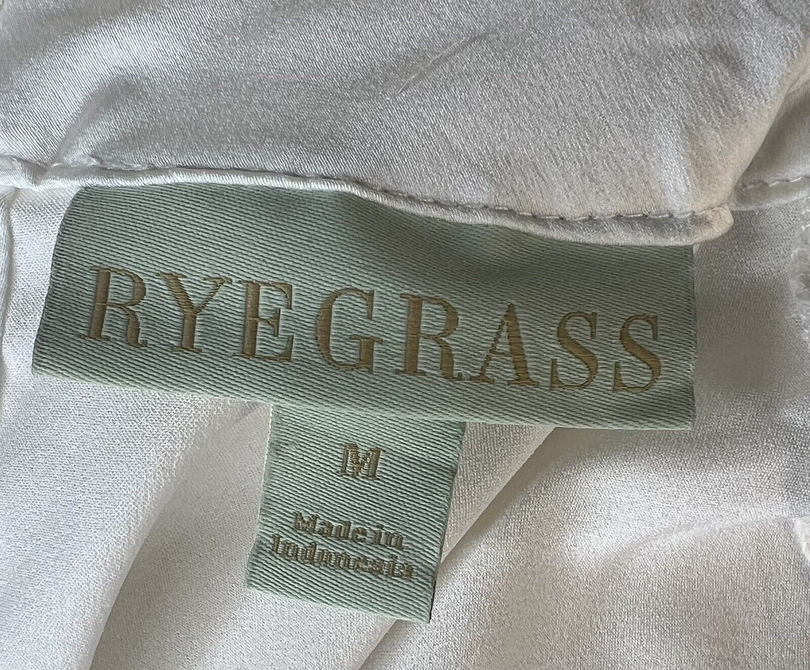 Ryegrass Women’s White Long-sleeved Pullover Fringe Lace Blouse Size Medium