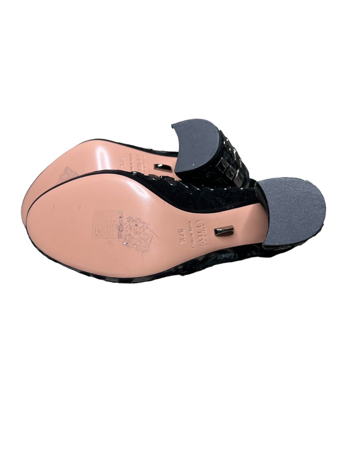 Samuele Failli Charcoal Studded Velvet Booties Size 37.5/6.5 New