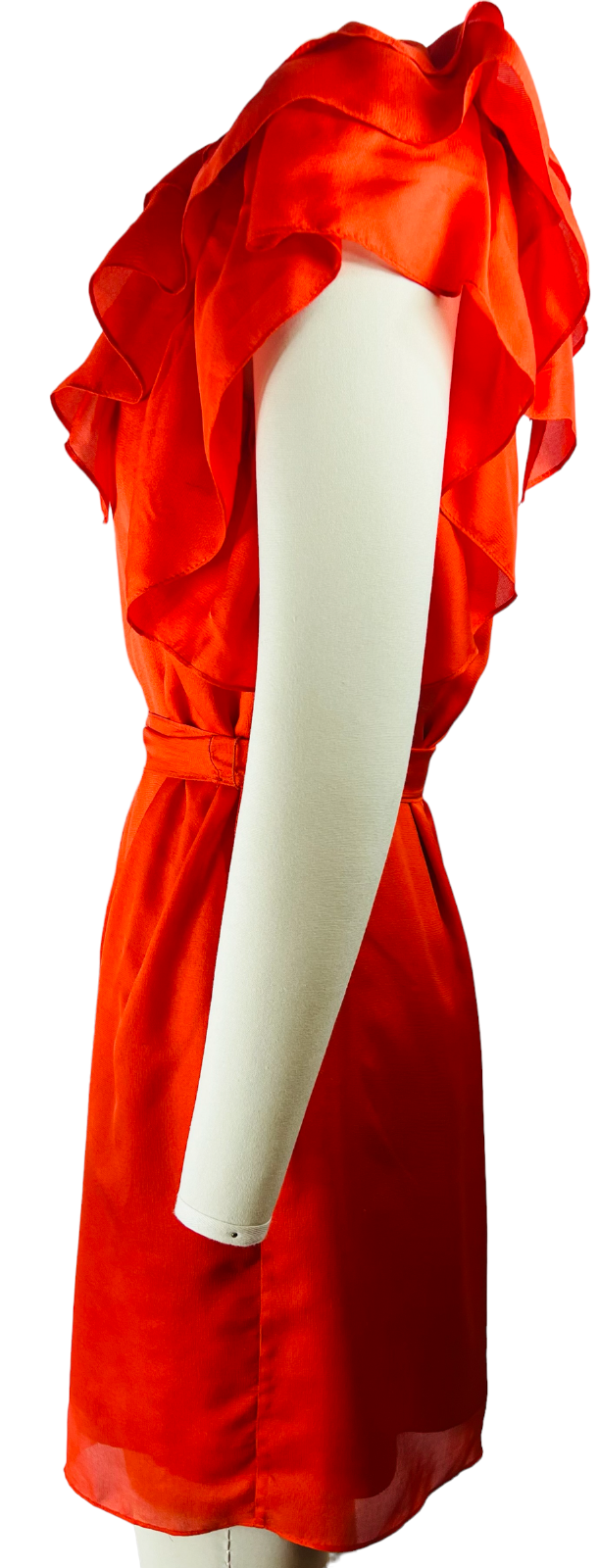 Milly of New York Silk Orange Assymetrical Halter Dress Size 6