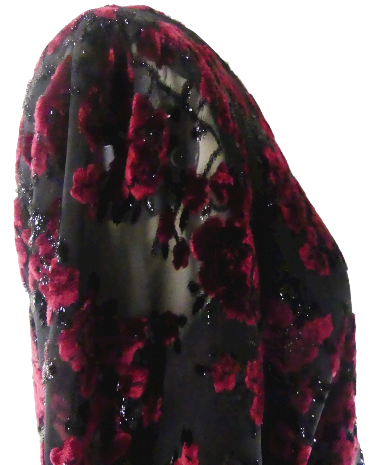 ParkerNY Velour Dress With Roses w/Metallic Thread Shirred Elastic Waist